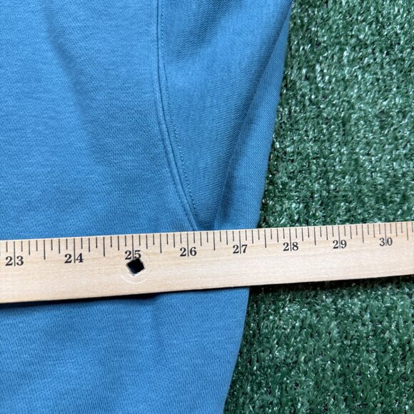 Nike Sweatshirt Women's Size M Blue Pullover Cropped Oversize Boxy Swoosh Center - Picture 6 of 7